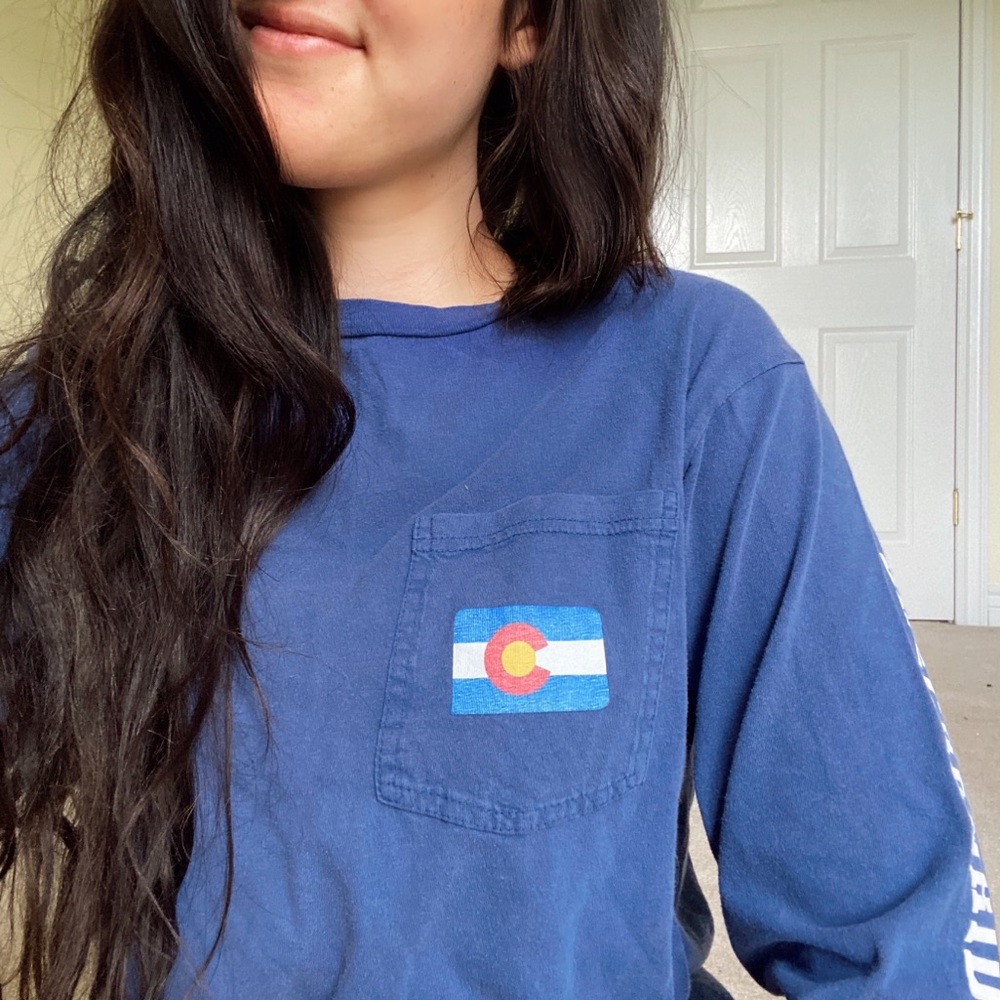 🦋 Colorado Long Sleeve Navy Pocket Tee - Picture 6 of 7
